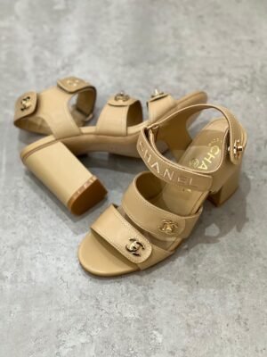 24f7b916-ebbf-4173-b4cb-ab556f6becbe Chanel CC Logo Strap Sandals